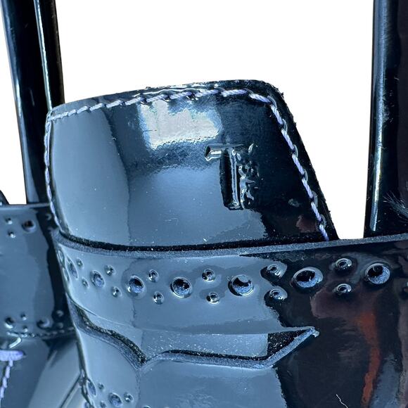 Tod's Pointed Toe Penny Loafer Pumps Heels Patent Leather Black Size US 9.5 - Picture 12 of 15